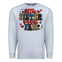 Heather Grey little sister biggest fan soccer Premium Sweatshirt - Jasminsmagicworld