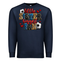 Navy little sister biggest fan soccer Premium Sweatshirt - Jasminsmagicworld