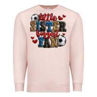 Pale Pink little sister biggest fan soccer Premium Sweatshirt - Jasminsmagicworld