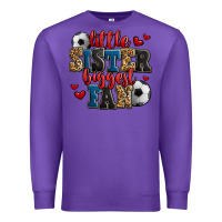 Purple little sister biggest fan soccer Premium Sweatshirt - Jasminsmagicworld