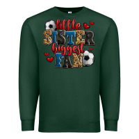 Sports Green little sister biggest fan soccer Premium Sweatshirt - Jasminsmagicworld