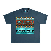 Midnight Navy native american aztec seamless pattern Urban Heavy Tee - BundleAndBundleShop