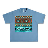 Pebble Blue native american aztec seamless pattern Urban Heavy Tee - BundleAndBundleShop