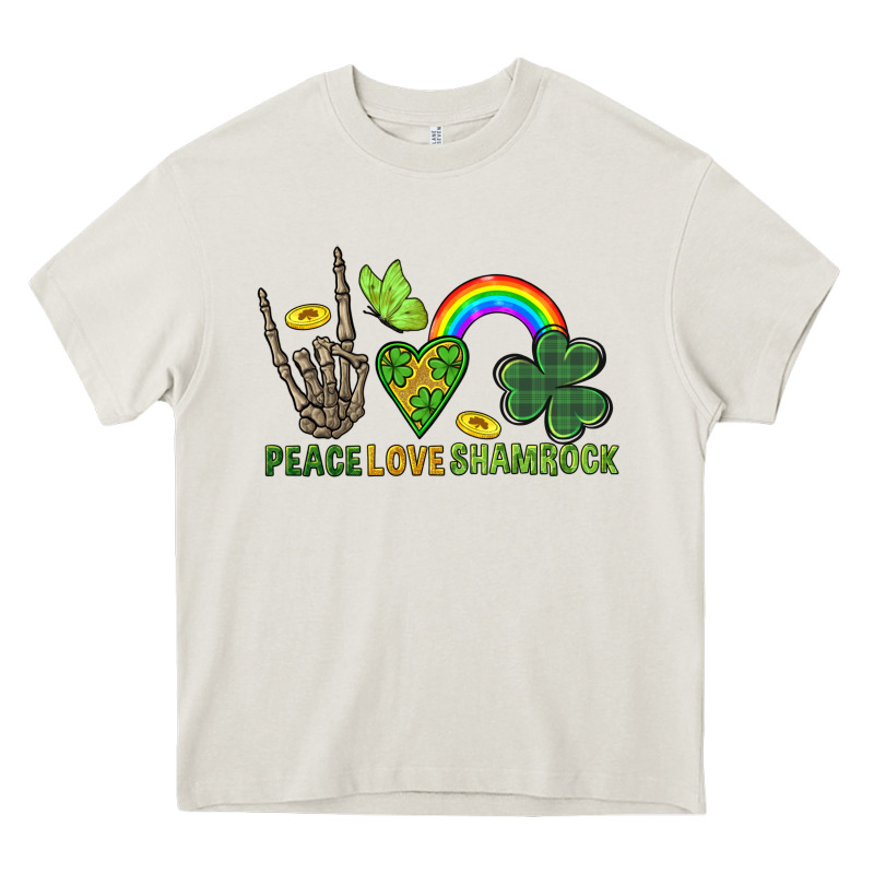 Peace Love Shamrock  St. Patrick's Day Heavy Core Tee by CowGirlArtShop | Teevron