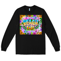Black Beach Life Long Sleeve Tee - CowhideDigitalArt