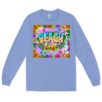 Colony Blue Beach Life Long Sleeve Tee - CowhideDigitalArt