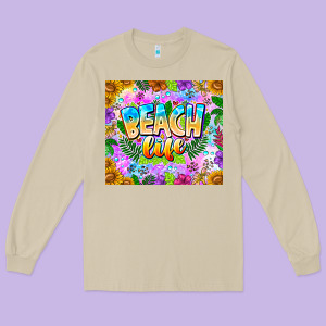 Beach Life Long Sleeve Tee Designed By Cowhidedigitalart