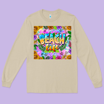 Beach Life Long Sleeve Tee Designed By Cowhidedigitalart