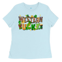 Baby Blue Western Lucky Ladies Tee - FaDigitalArtStudio
