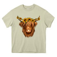 Mossy sunflower headband highland cow Heavy Core Tee - Jasminsmagicworld