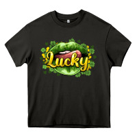 Asphalt St. Patrick's Day lips lucky Heavy Core Tee - HowdyJamesFarm