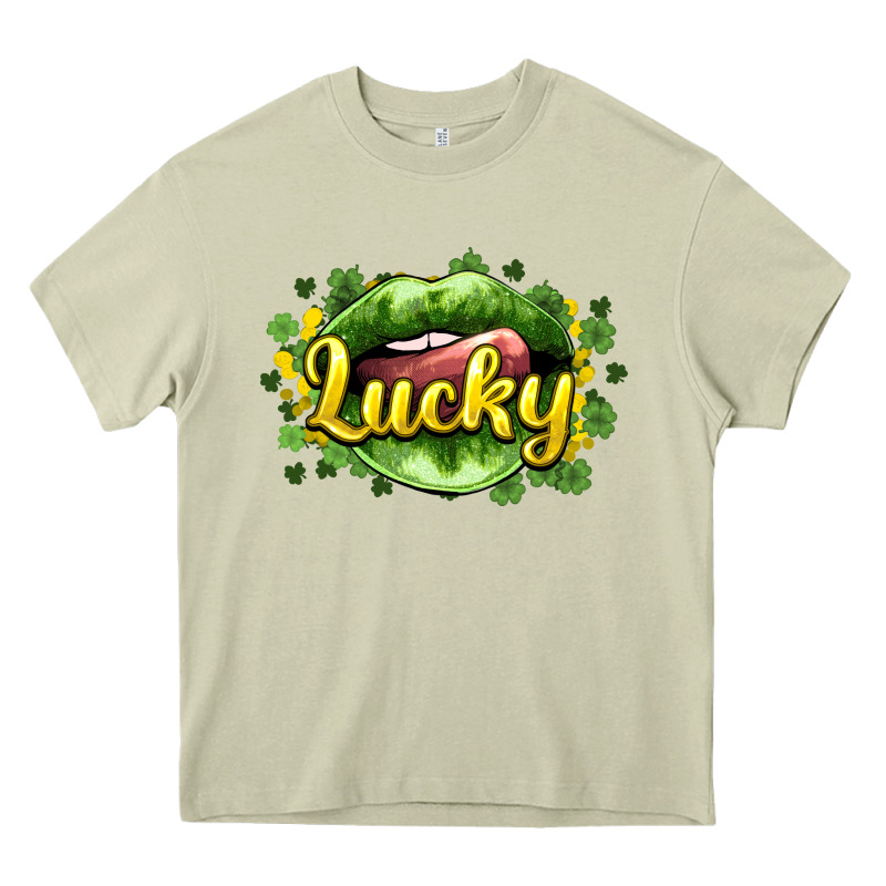 St. Patrick's Day Lips Lucky Heavy Core Tee by HowdyJamesFarm | Teevron