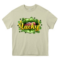 Mossy St. Patrick's Day lips lucky Heavy Core Tee - HowdyJamesFarm