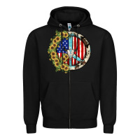 Black Peace sign Zipper Hoodie - JahusDesignShop