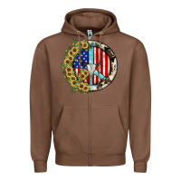 Chestnut Peace sign Zipper Hoodie - JahusDesignShop