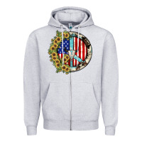Heather Grey Peace sign Zipper Hoodie - JahusDesignShop
