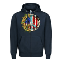 Navy Peace sign Zipper Hoodie - JahusDesignShop