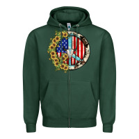 Sports Green Peace sign Zipper Hoodie - JahusDesignShop