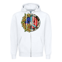 White Peace sign Zipper Hoodie - JahusDesignShop