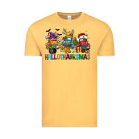 Vintage Mustard hallothanksmas trucks Vintage Tee - FaDigitalArtStudio
