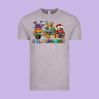 Hallothanksmas Trucks Vintage Tee Designed By Fadigitalartstudio