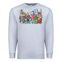 Heather Grey skeleton summer coffee cups Premium Sweatshirt - Jasminsmagicworld