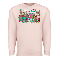 Pale Pink skeleton summer coffee cups Premium Sweatshirt - Jasminsmagicworld