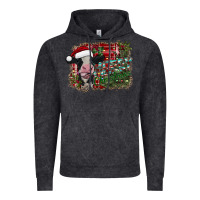 Vintage Black merry christmas cow Vintage Hoodie - CowhideDigitalArt