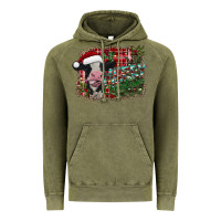 Vintage Olive merry christmas cow Vintage Hoodie - CowhideDigitalArt