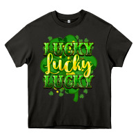Asphalt lucky lucky lucky clover St. Patrick's Heavy Core Tee - HowdyJamesFarm