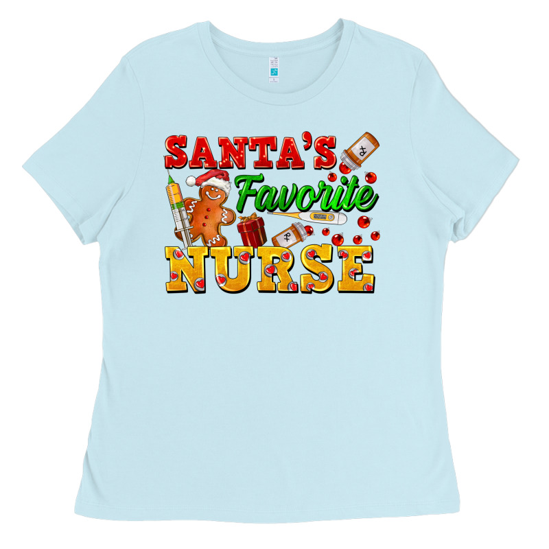 Santa's Favorite Nurse Ladies Tee by FaDigitalArtStudio | Teevron