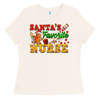 Bone Santa's Favorite Nurse Ladies Tee - FaDigitalArtStudio