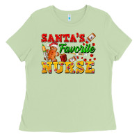 Matcha Santa's Favorite Nurse Ladies Tee - FaDigitalArtStudio