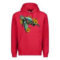 Cardinal sea turtle with sunflowers Premium Hoodie - Artiststas