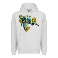 Dove Grey sea turtle with sunflowers Premium Hoodie - Artiststas