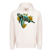 Pale Pink sea turtle with sunflowers Premium Hoodie - Artiststas