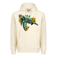 Sandshell sea turtle with sunflowers Premium Hoodie - Artiststas