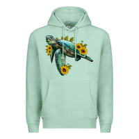 Seafoam sea turtle with sunflowers Premium Hoodie - Artiststas