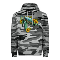 Slate Camo sea turtle with sunflowers Premium Hoodie - Artiststas