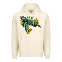 Tofu sea turtle with sunflowers Premium Hoodie - Artiststas