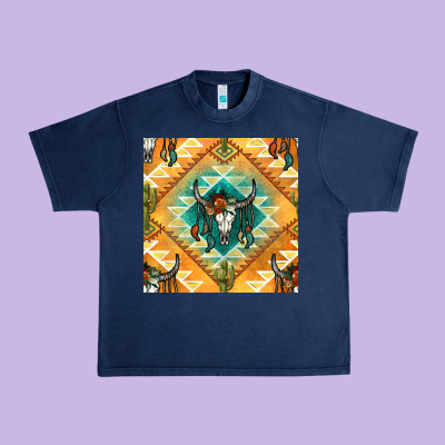 Native American Aztec Seamless Pattern Urban Heavy Tee Designed By Bundleandbundleshop