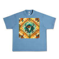 Pebble Blue native american aztec seamless pattern Urban Heavy Tee - BundleAndBundleShop