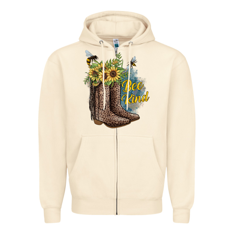 Bee Kind Zipper Hoodie by JahusDesignShop | Teevron