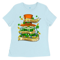 Baby Blue buy me green beer and tell me ı am pretty Ladies Tee - FaDigitalArtStudio