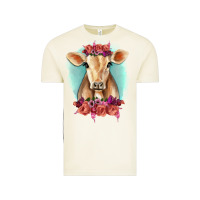 Vintage Arctic Floral Cow Vintage Tee - RanaPortraitStore