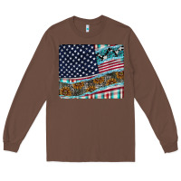 Chestnut American Flag Mouse Pad Long Sleeve Tee - CowhideDigitalArt