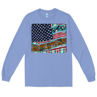 Colony Blue American Flag Mouse Pad Long Sleeve Tee - CowhideDigitalArt