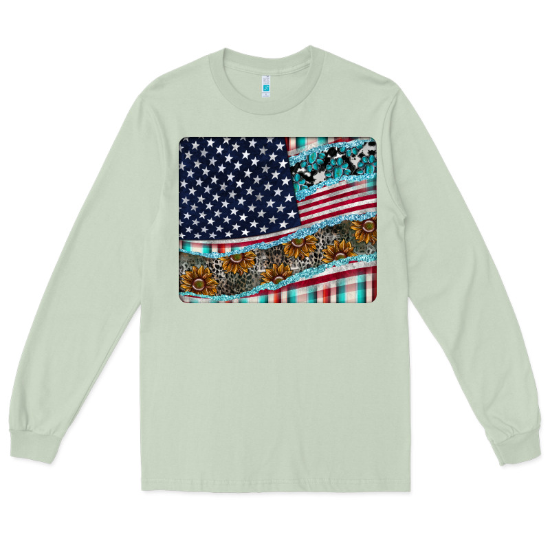 American Flag Mouse Pad Long Sleeve Tee by CowhideDigitalArt | Teevron