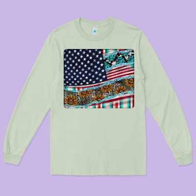 American Flag Mouse Pad Long Sleeve Tee Designed By Cowhidedigitalart
