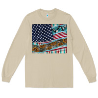 Mushroom American Flag Mouse Pad Long Sleeve Tee - CowhideDigitalArt